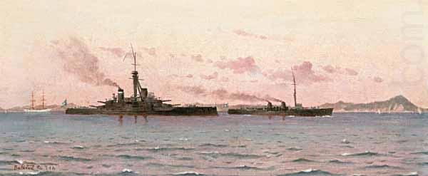 Carlos de Haes The Battleship Barroso oil painting picture